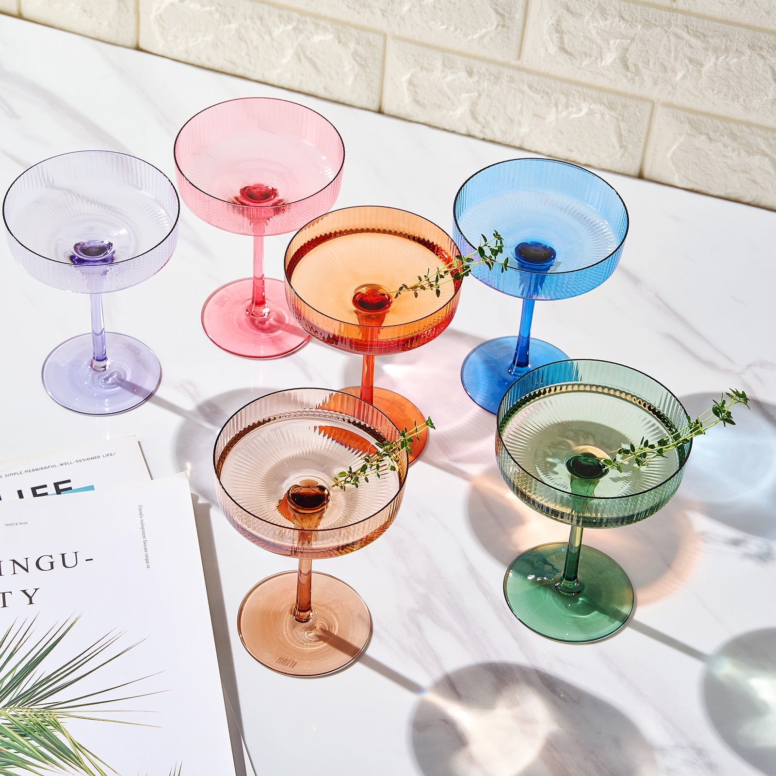 Como Spring Coupe Cocktail Glassware, Set of 6 - Marsh and Manor Collective