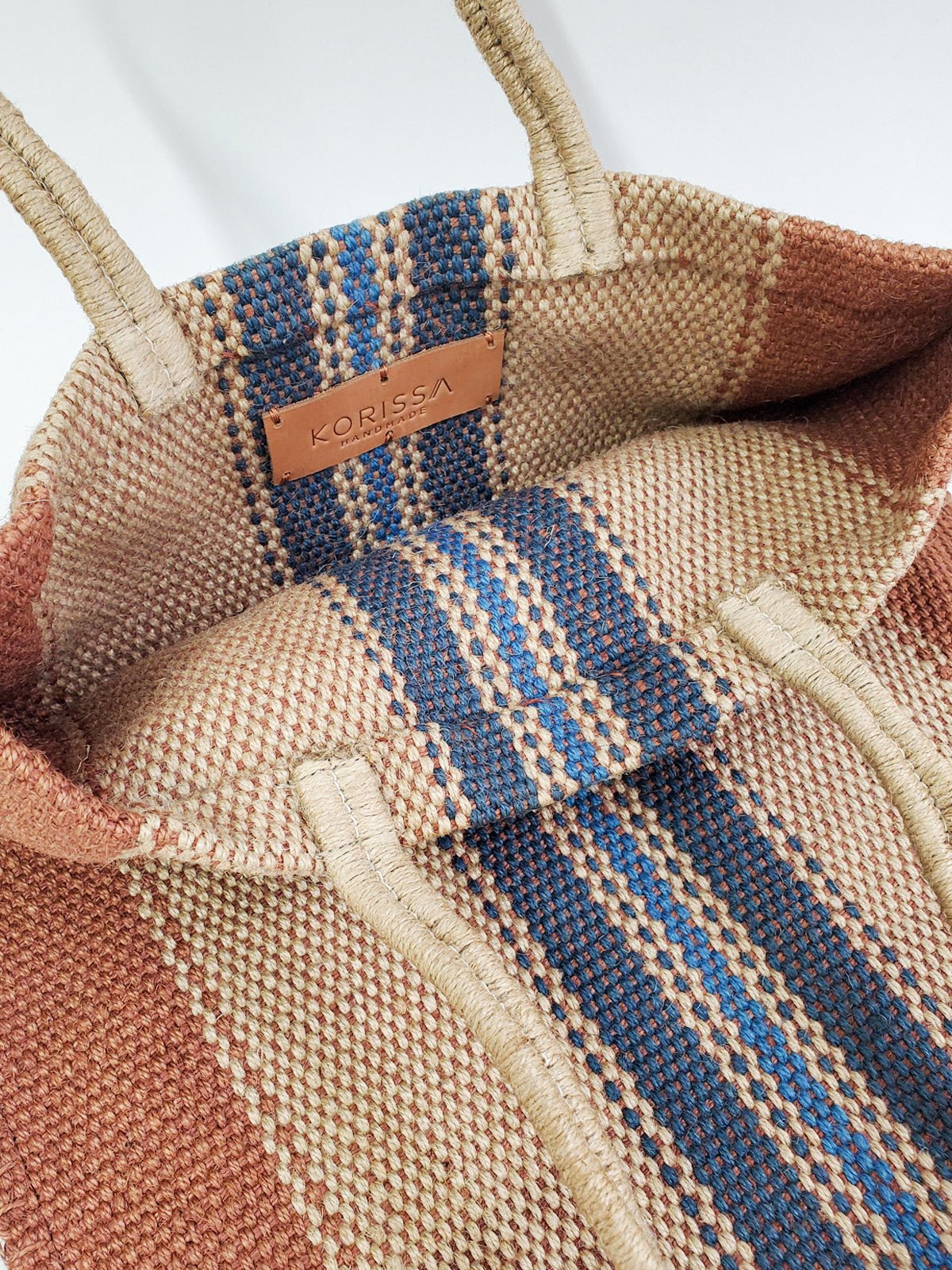Dora Jute Tote Bag - Multi Light Brown - Marsh and Manor Collective
