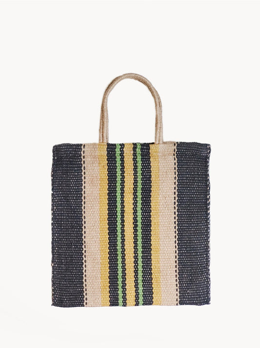 Dora Jute Tote Bag - Multi Navy - Marsh and Manor Collective