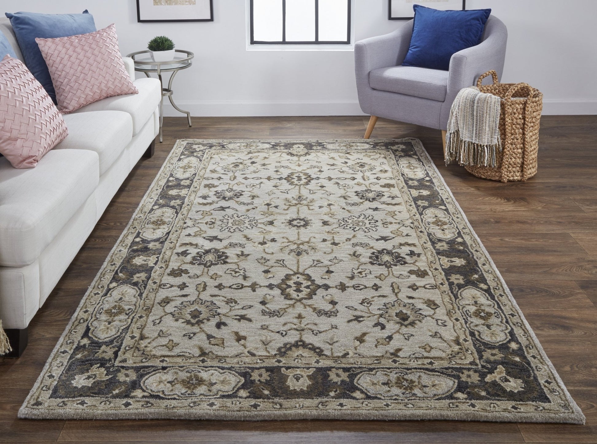 Eaton Traditional Oriental - Gray/Ivory/Taupe Area Rug - Marsh and Manor Collective