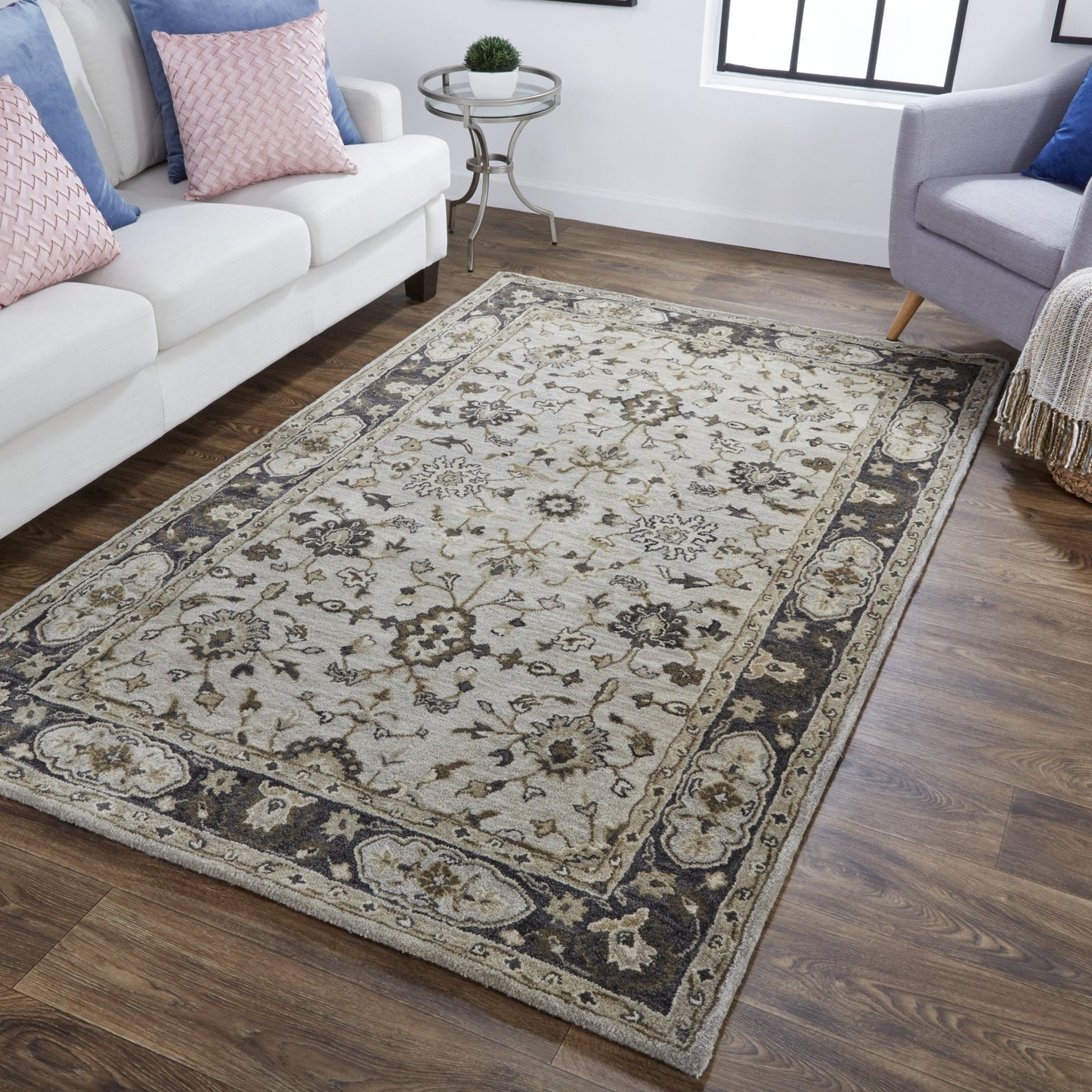 Eaton Traditional Oriental - Gray/Ivory/Taupe Area Rug - Marsh and Manor Collective