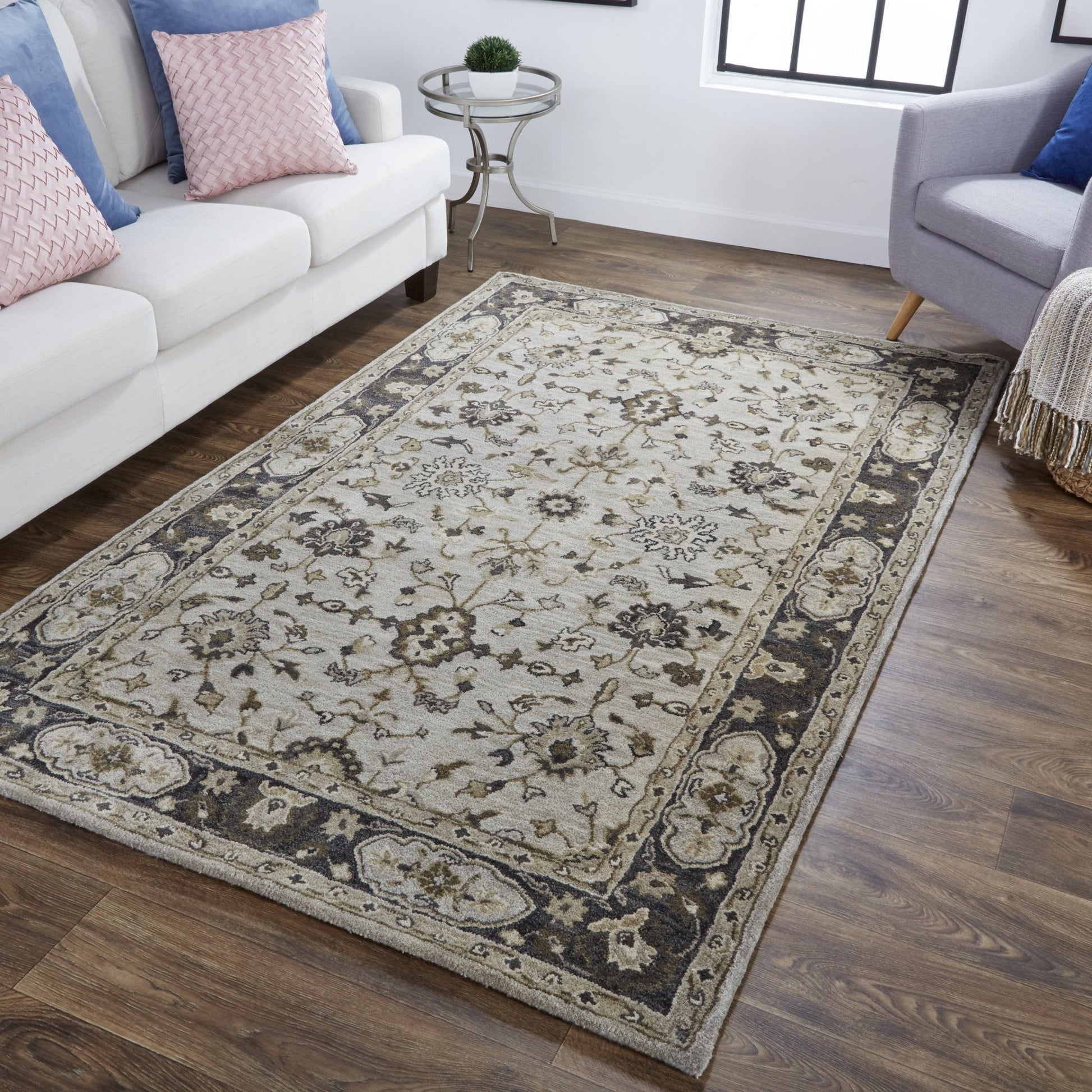 Eaton Traditional Oriental - Gray/Ivory/Taupe Area Rug - Marsh and Manor Collective