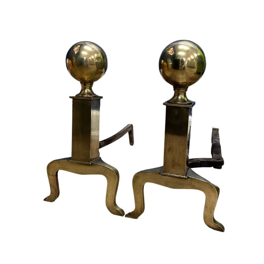 Federalist Vintage Brass Andirons