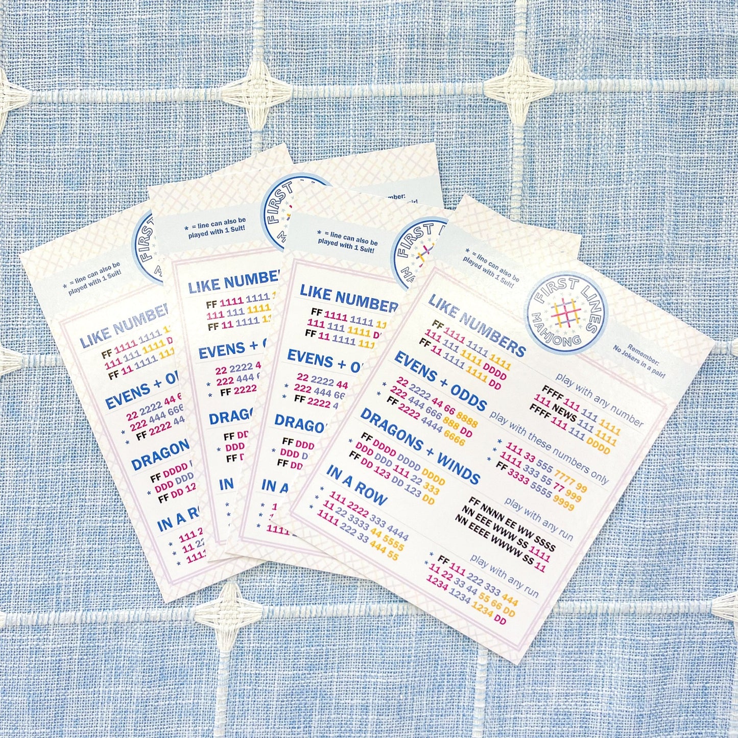 First Lines Mahjong Line Cards - Marsh and Manor Collective