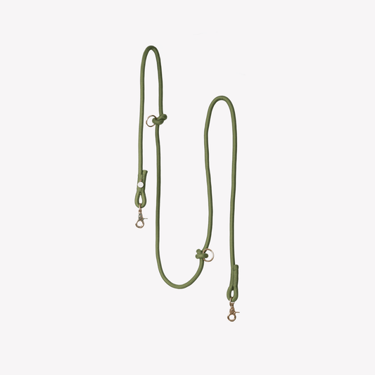 'Green' - Hands Free Braided Leash - Marsh and Manor Collective