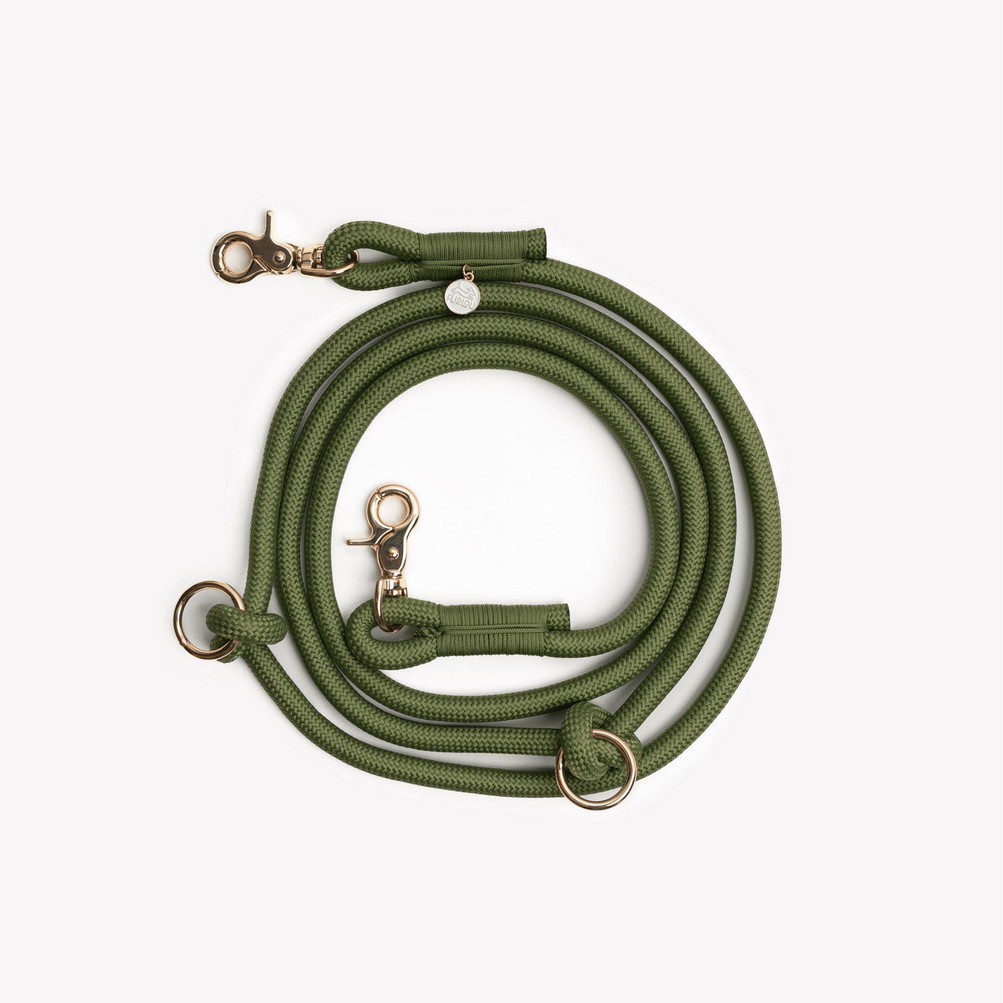 'Green' - Hands Free Braided Leash - Marsh and Manor Collective