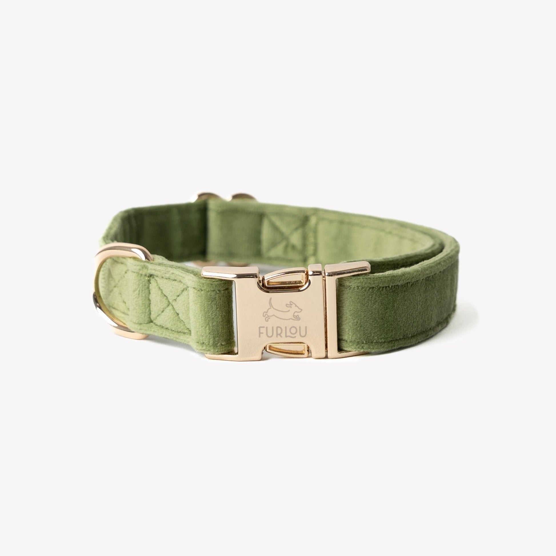 'Green' - Velvet Dog Collar - Marsh and Manor Collective