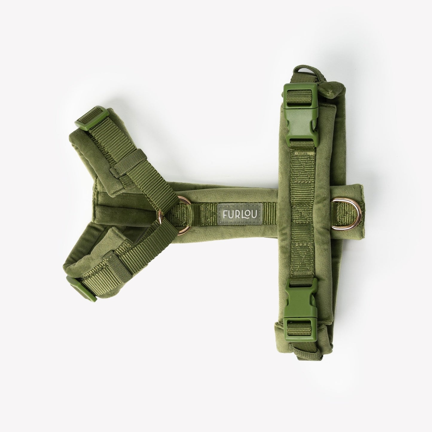 Green - Velvet Dog Harness - Marsh and Manor Collective