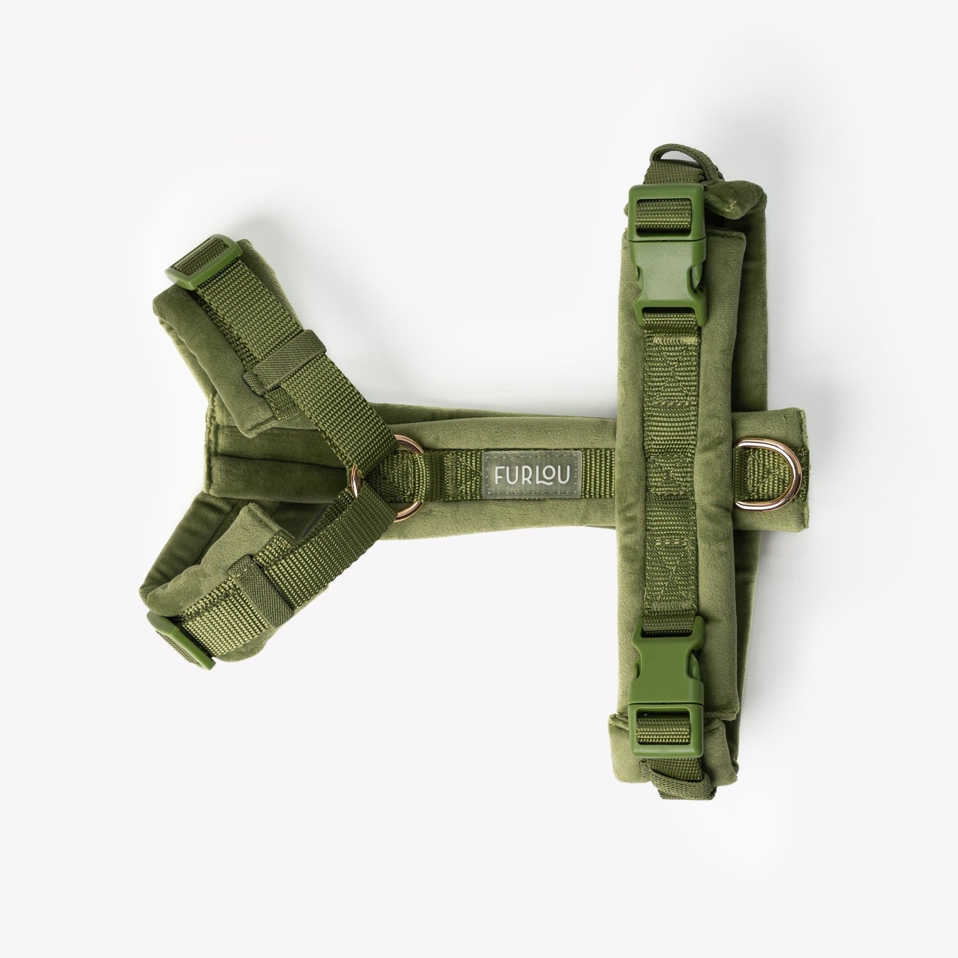 Green - Velvet Dog Harness - Marsh and Manor Collective