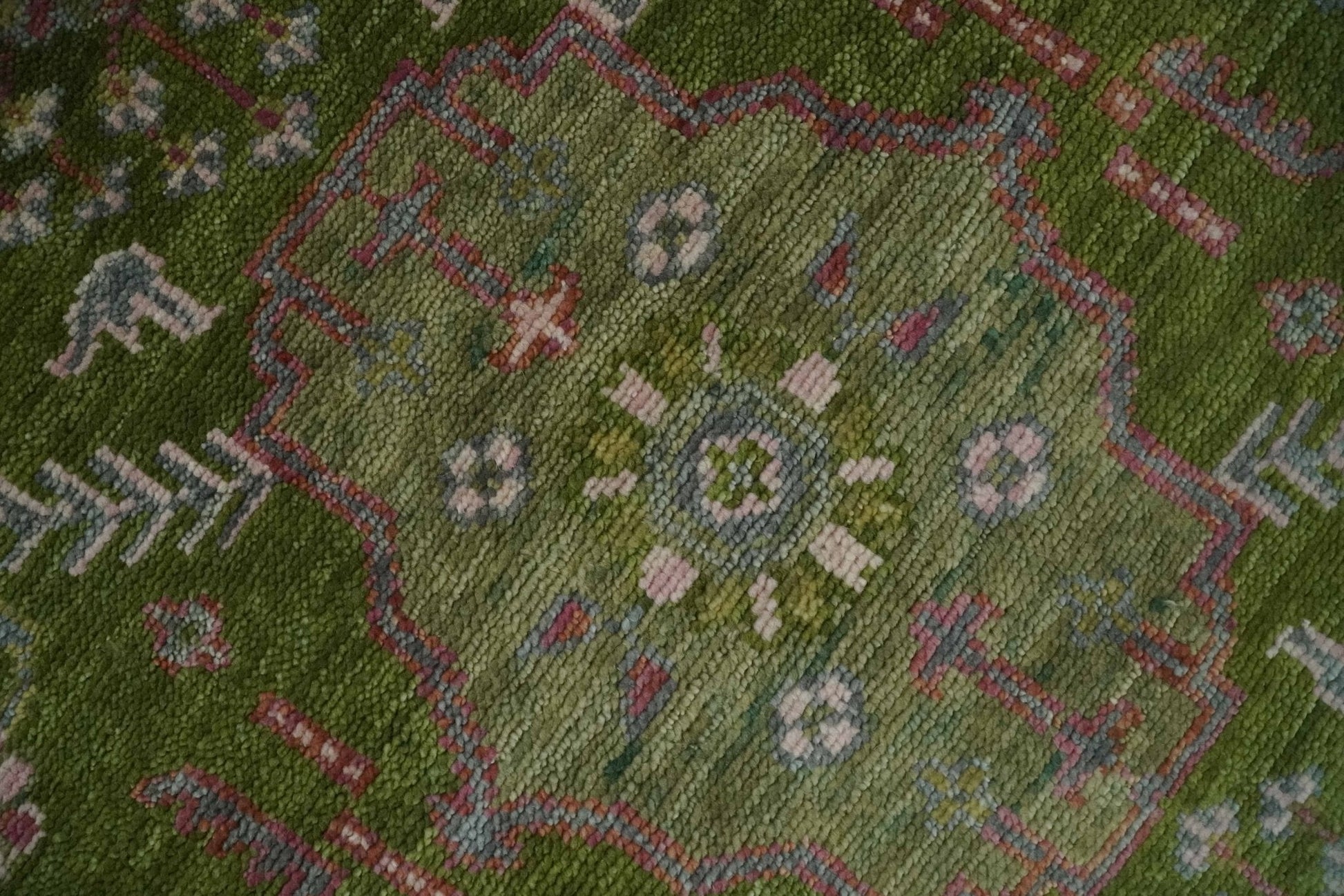 Hand Knotted Green and Silver Traditional Multi Size Antique Wool Area Rug - Marsh and Manor Collective