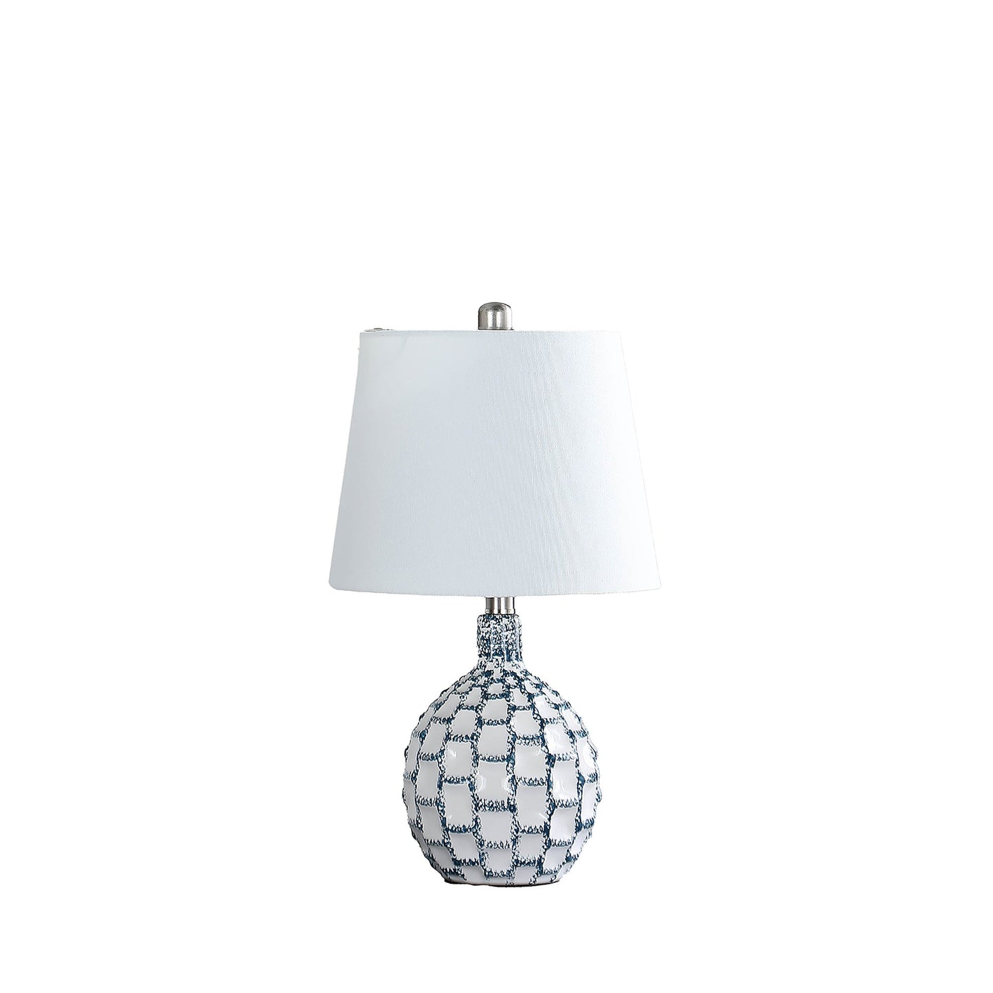 Hudson 20" Blue And White Ceramic Table Lamp With Off White Drum Shade - Marsh and Manor Collective
