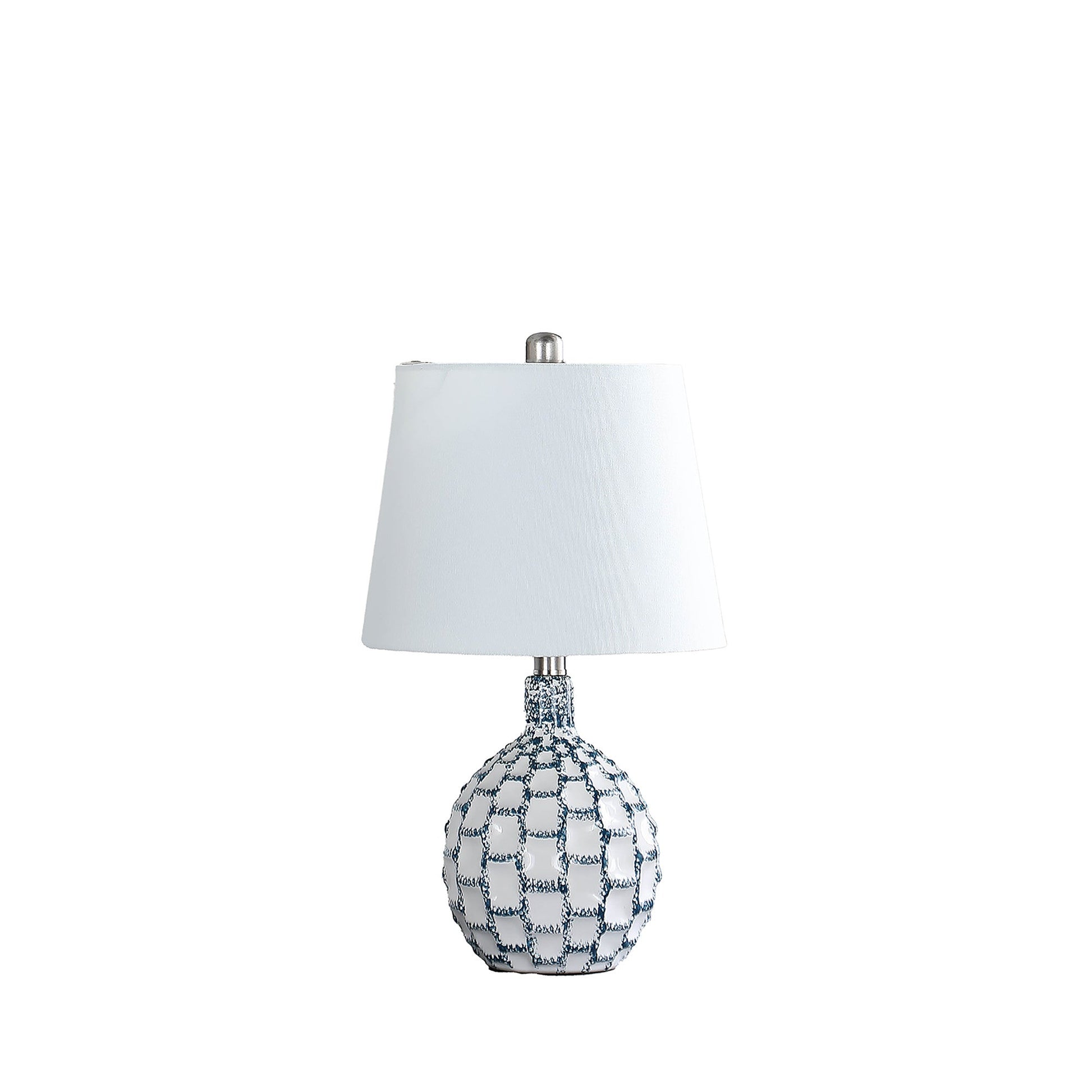 Hudson 20" Blue And White Ceramic Table Lamp With Off White Drum Shade - Marsh and Manor Collective