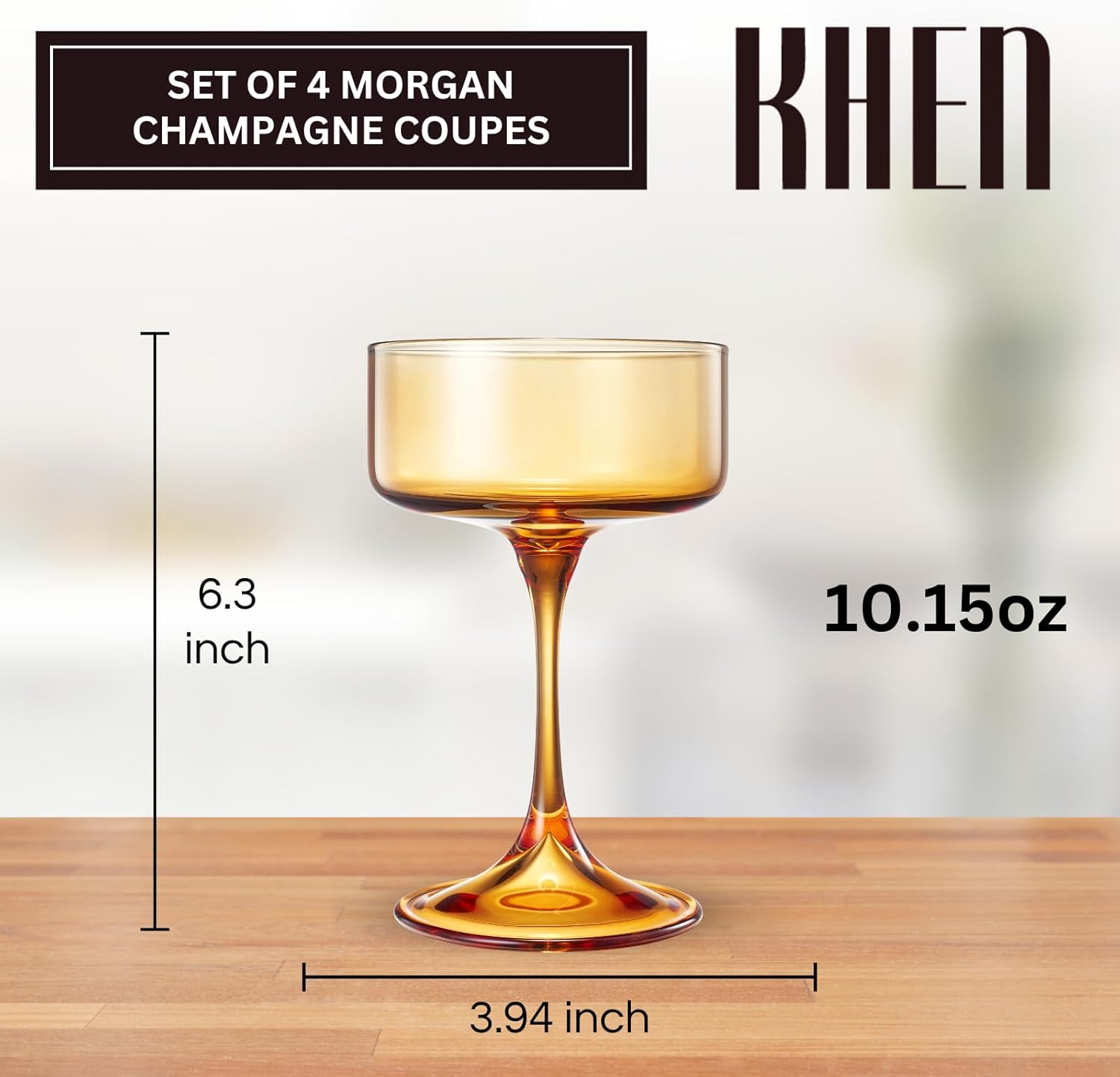 Khen Champagne Coupes Morgan Set Vibrant Stemware Drinkware for Parties - Set of 4 Multicolor - Marsh and Manor Collective