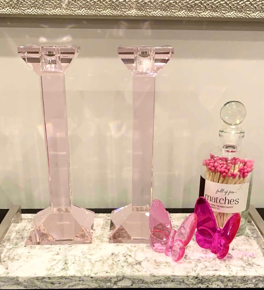 Le Mariposa Crystal Butterfly Figurine in Fuschia - Marsh and Manor Collective