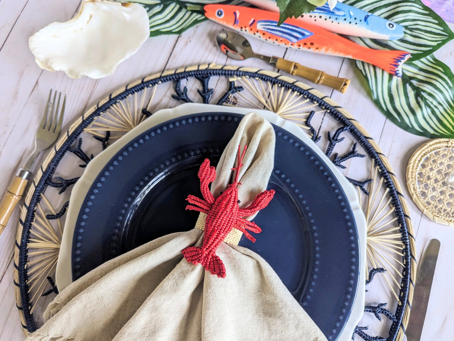 Lobster Woven Napkin Ring - Marsh and Manor Collective