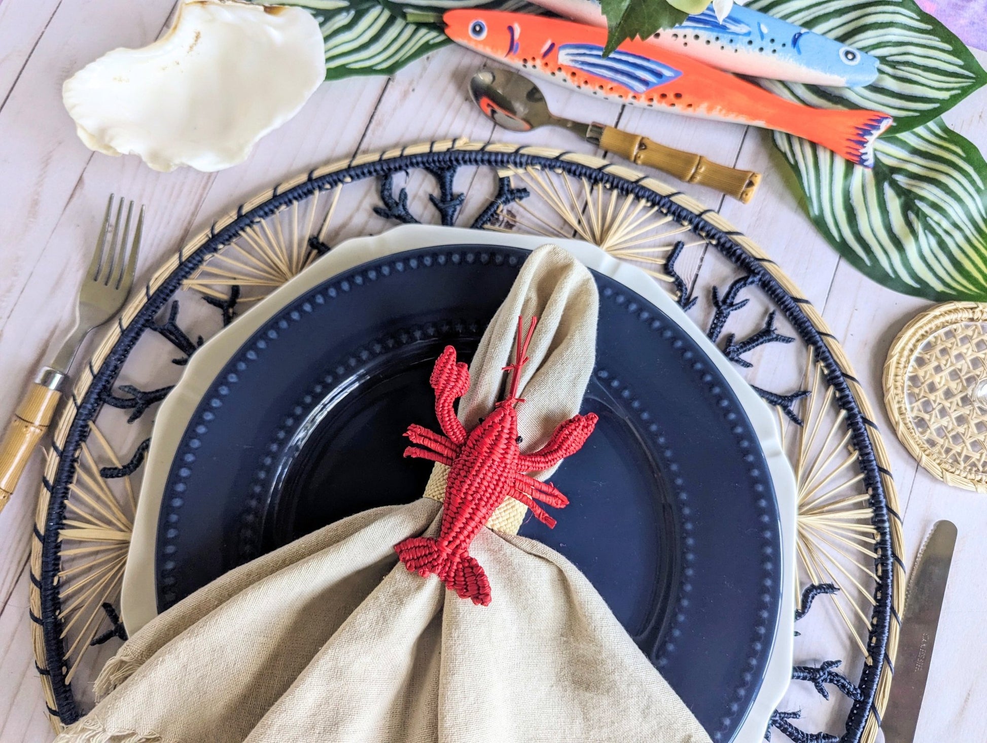 Lobster Woven Napkin Ring - Marsh and Manor Collective