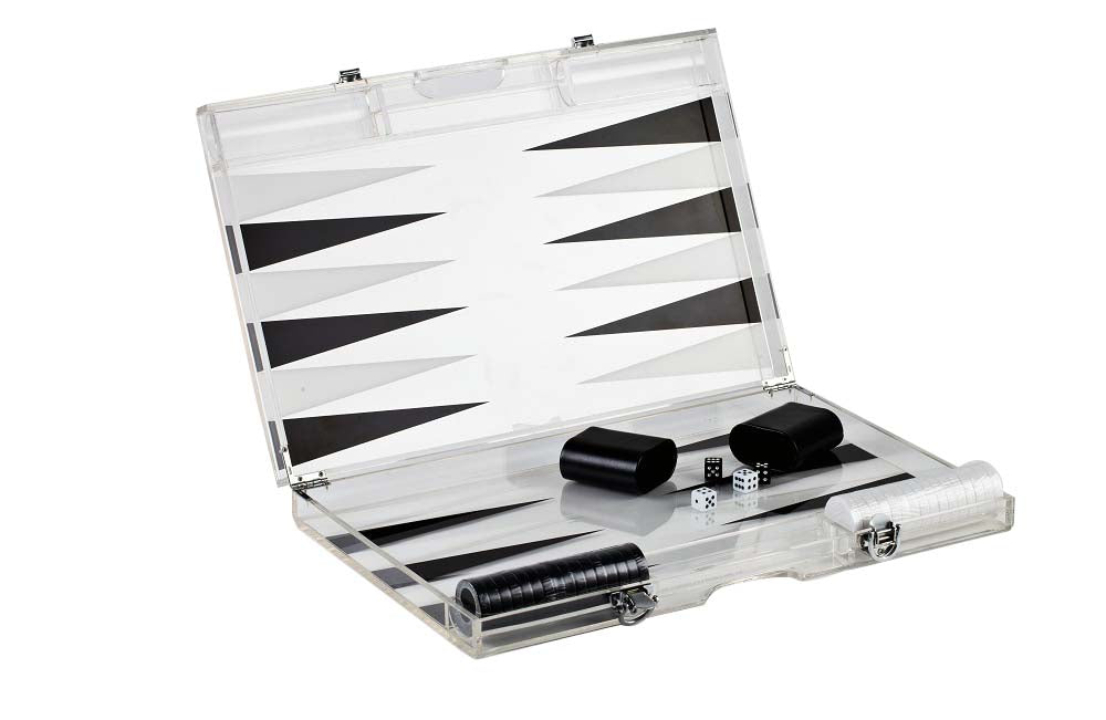 Lucite 18'' Backgammon set - Marsh and Manor Collective
