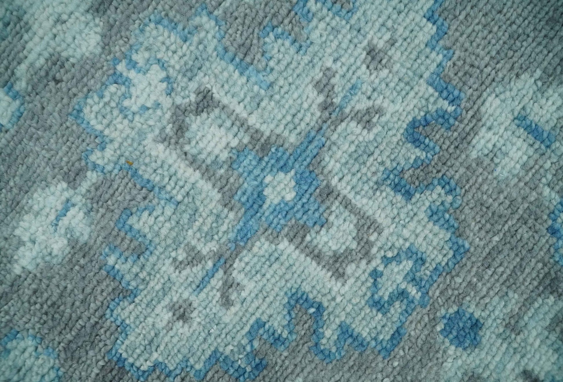 Made to order, Antique Gray and Blue Hand Knotted 8x10 Oushak Turkish Wool Area Rug - Marsh and Manor Collective