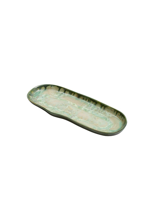 Mint and Charcoal Razor Clam Plates - Marsh and Manor Collective