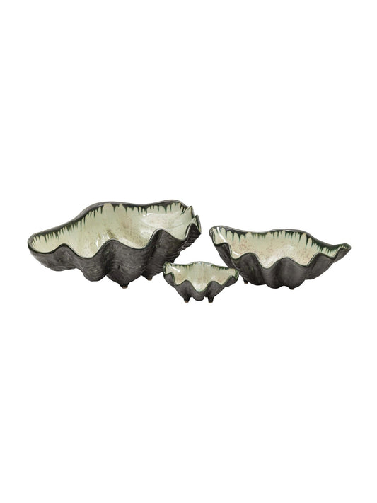 Mint and Charcoal Sea Clam Bowl - Marsh and Manor Collective