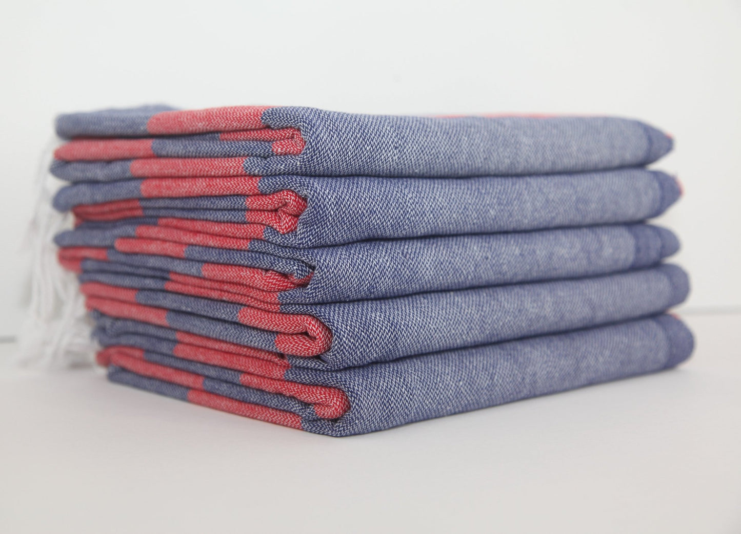 MONACO RED NAVY STRIPE TURKISH TOWEL - Marsh and Manor Collective