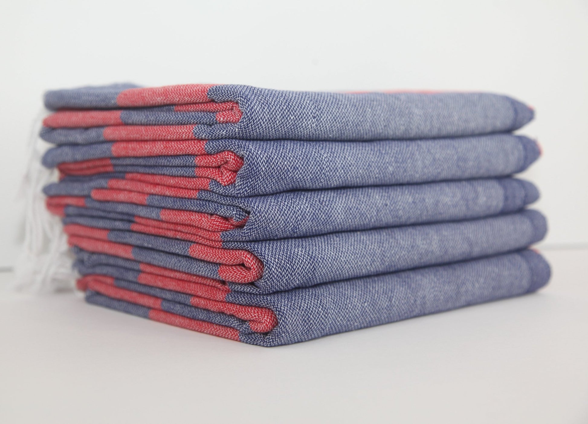 MONACO RED NAVY STRIPE TURKISH TOWEL - Marsh and Manor Collective
