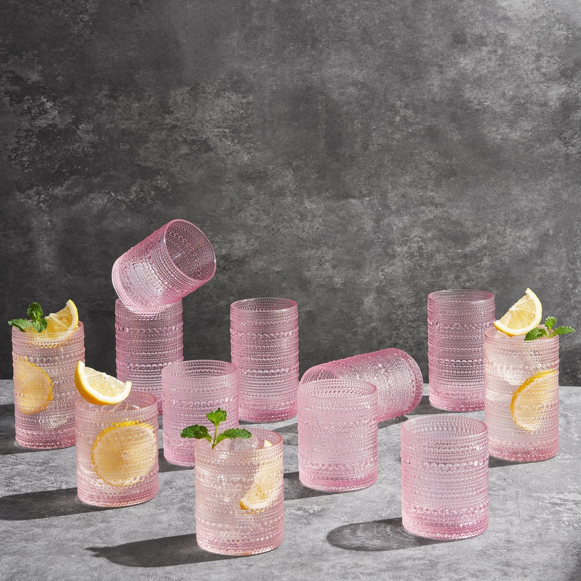 Monet Hobnail Highball & Lowball Glassware, Set of 12 - Marsh and Manor Collective