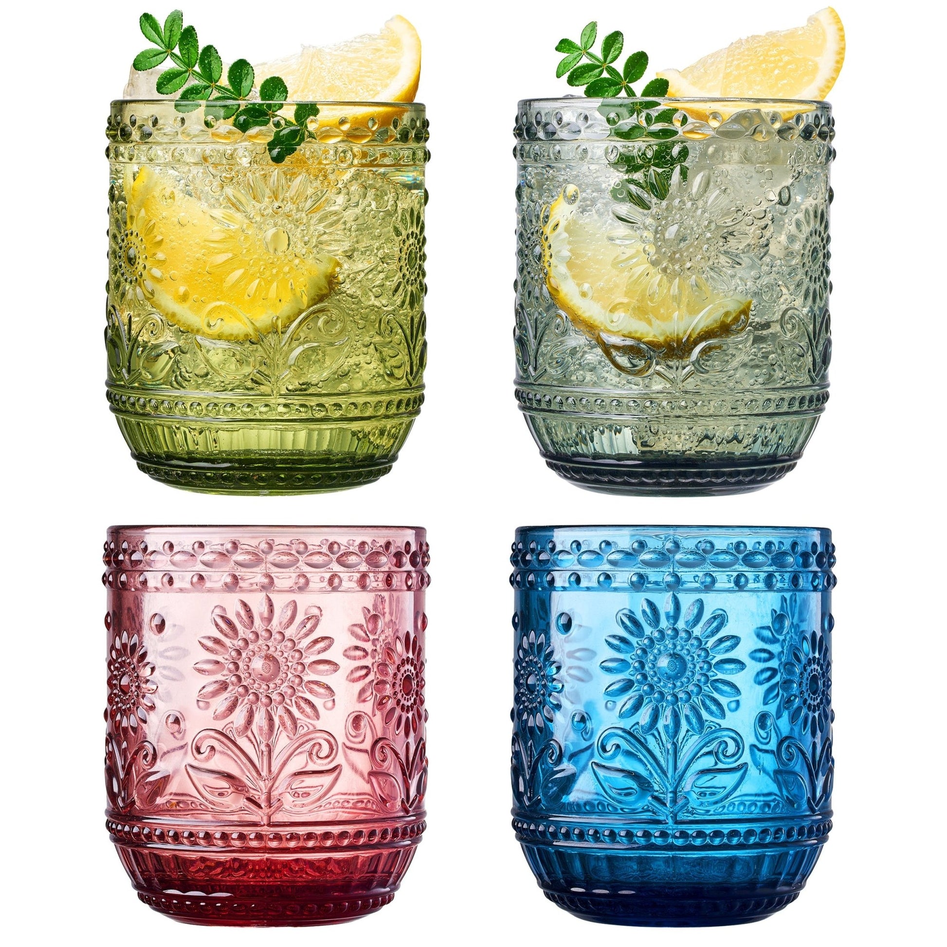 Monet Lowball Tumbler Glassware, Set of 4 - Marsh and Manor Collective
