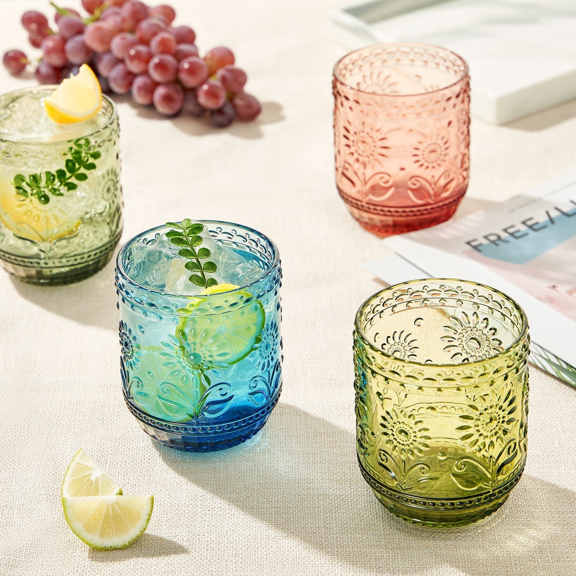 Monet Lowball Tumbler Glassware, Set of 4 - Marsh and Manor Collective