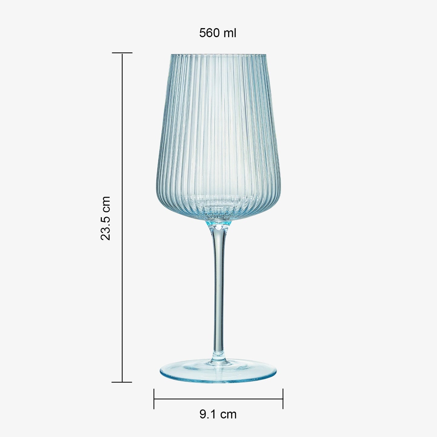 Monet Ribbed Stemmed Wine Glassware, Set of 6 - Marsh and Manor Collective
