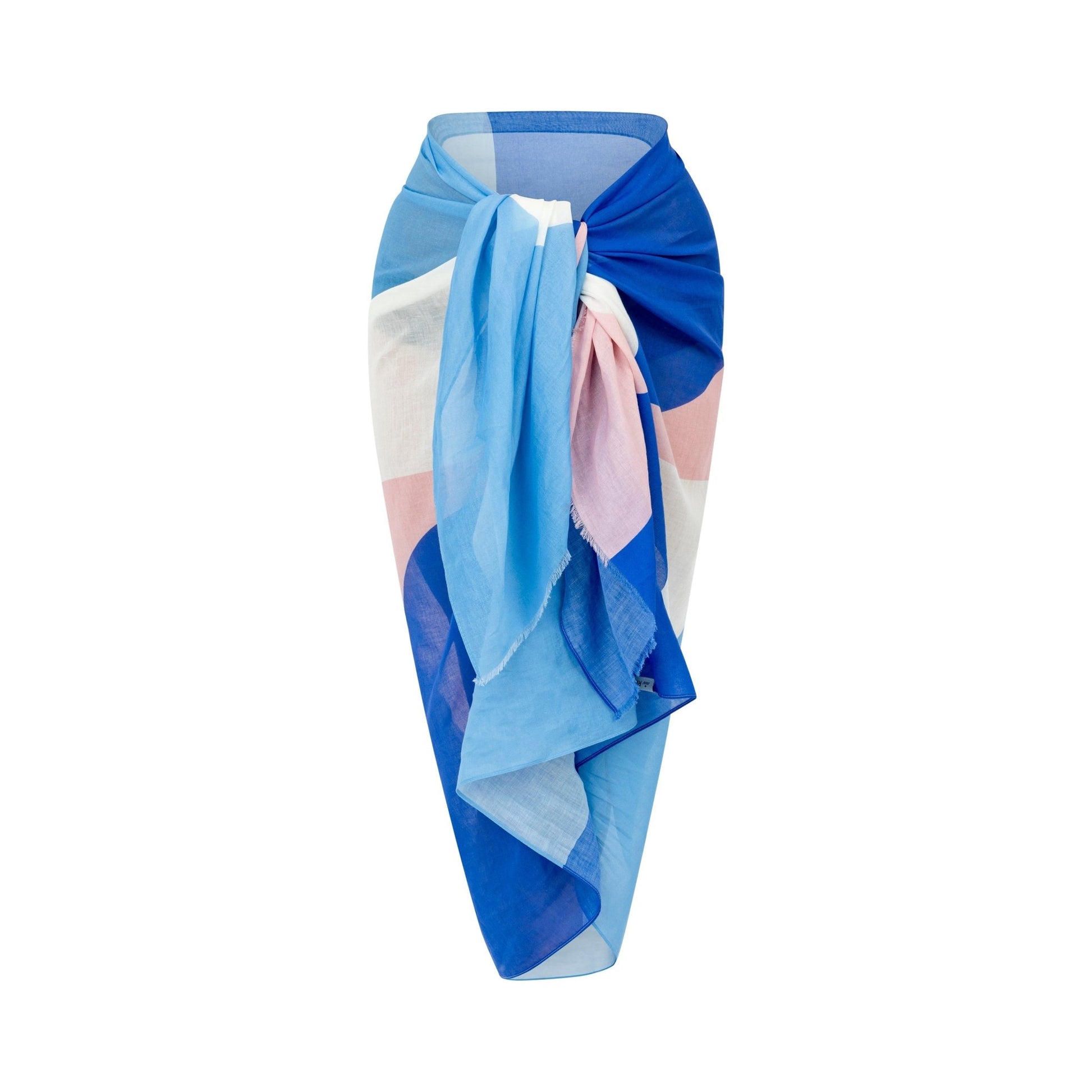 Mykonos Pareo - Santorini Blue and Pink - Marsh and Manor Collective