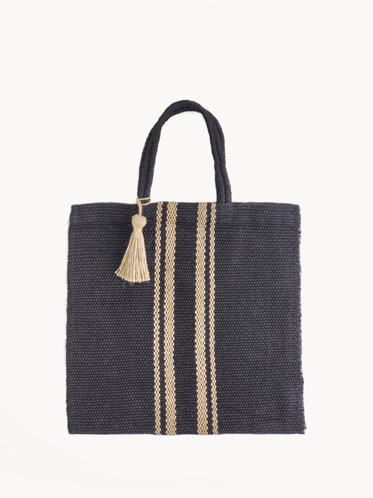 Naya Jute Tote Bag - Black - Marsh and Manor Collective