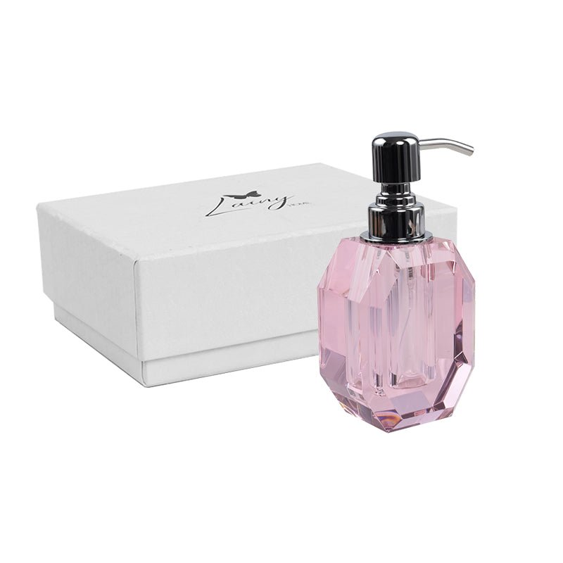 Octagon Crystal Soap Dispenser with Silver Pump - Marsh and Manor Collective