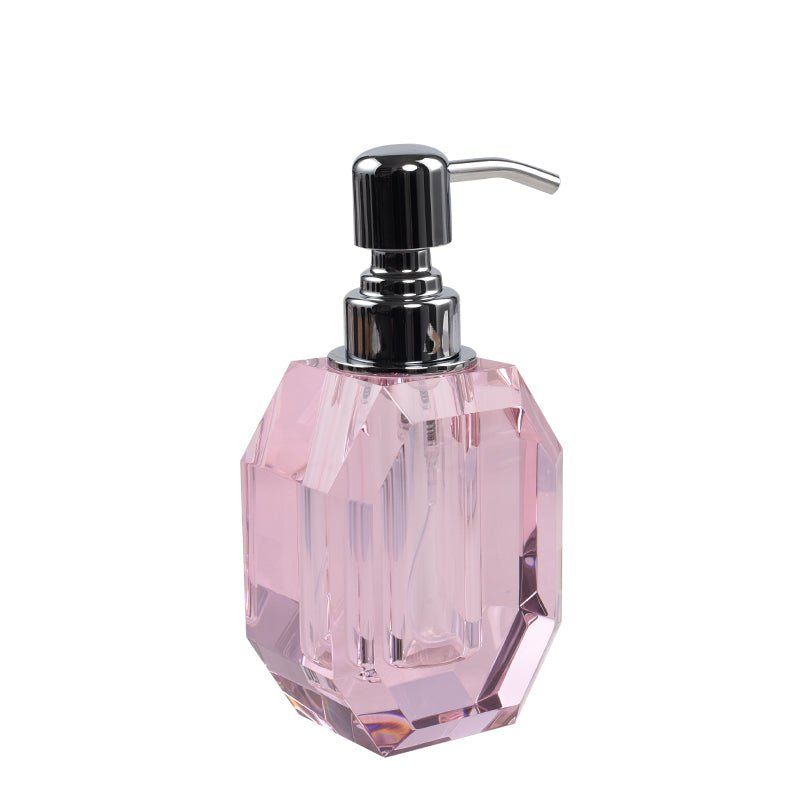 Octagon Crystal Soap Dispenser with Silver Pump - Marsh and Manor Collective
