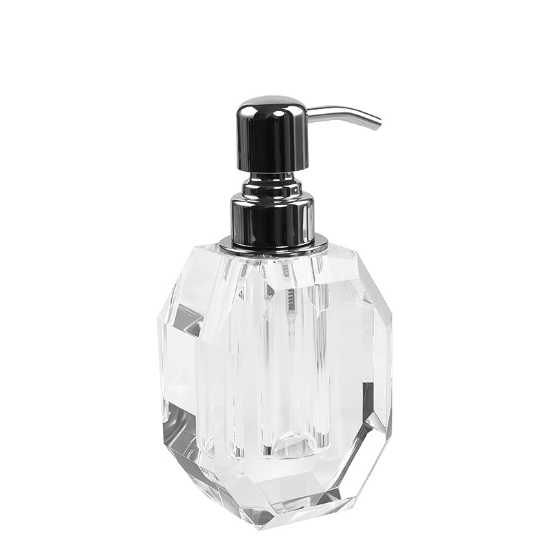 Octagon Crystal Soap Dispenser with Silver Pump - Marsh and Manor Collective