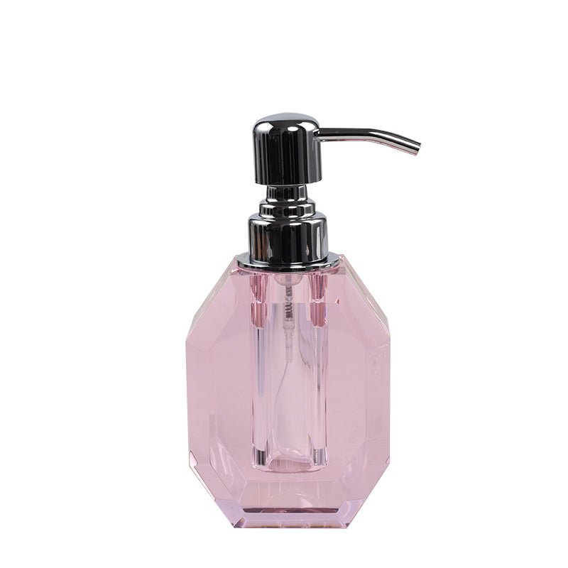Octagon Crystal Soap Dispenser with Silver Pump - Marsh and Manor Collective