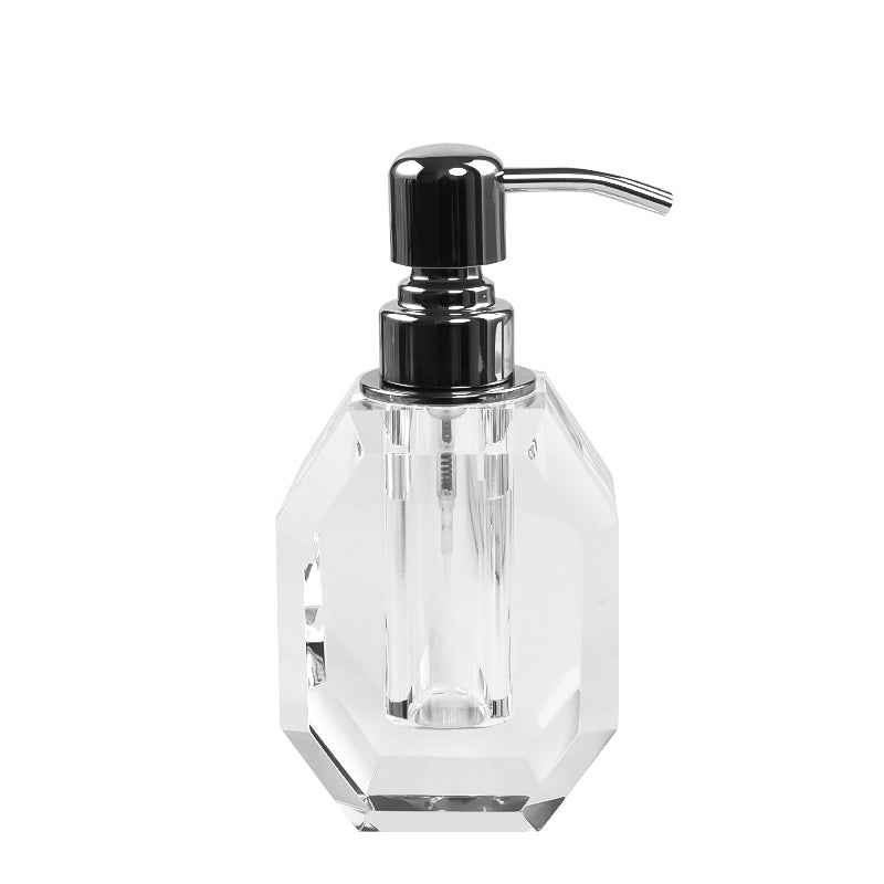 Octagon Crystal Soap Dispenser with Silver Pump - Marsh and Manor Collective