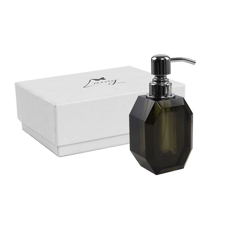 Octagon Crystal Soap Dispenser with Silver Pump - Marsh and Manor Collective