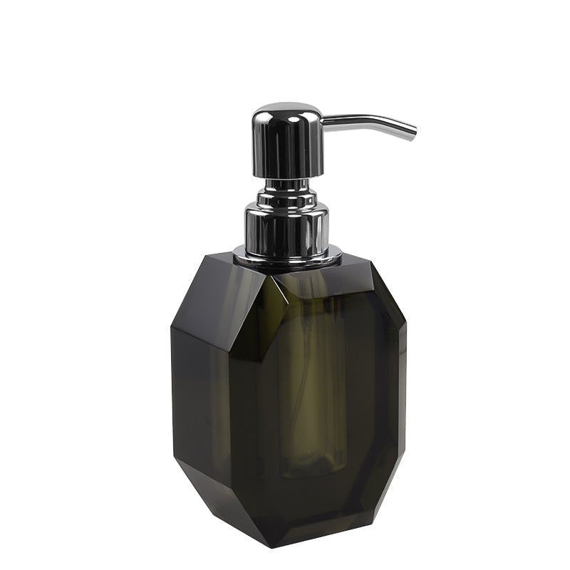 Octagon Crystal Soap Dispenser with Silver Pump - Marsh and Manor Collective