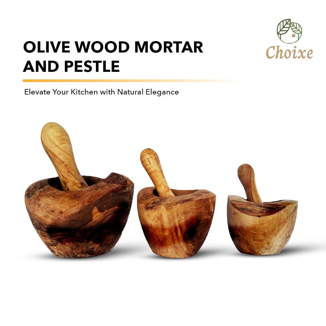 Olive Wood Rustic Mortar and Pestle - Marsh and Manor Collective