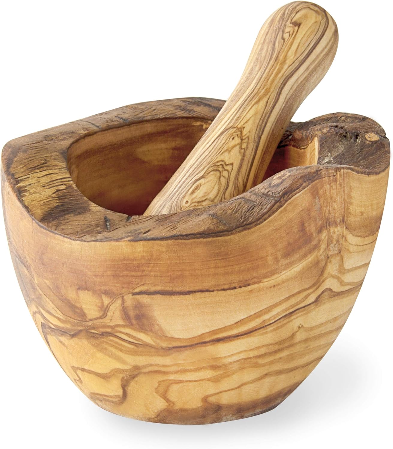 Olive Wood Rustic Mortar and Pestle - Marsh and Manor Collective