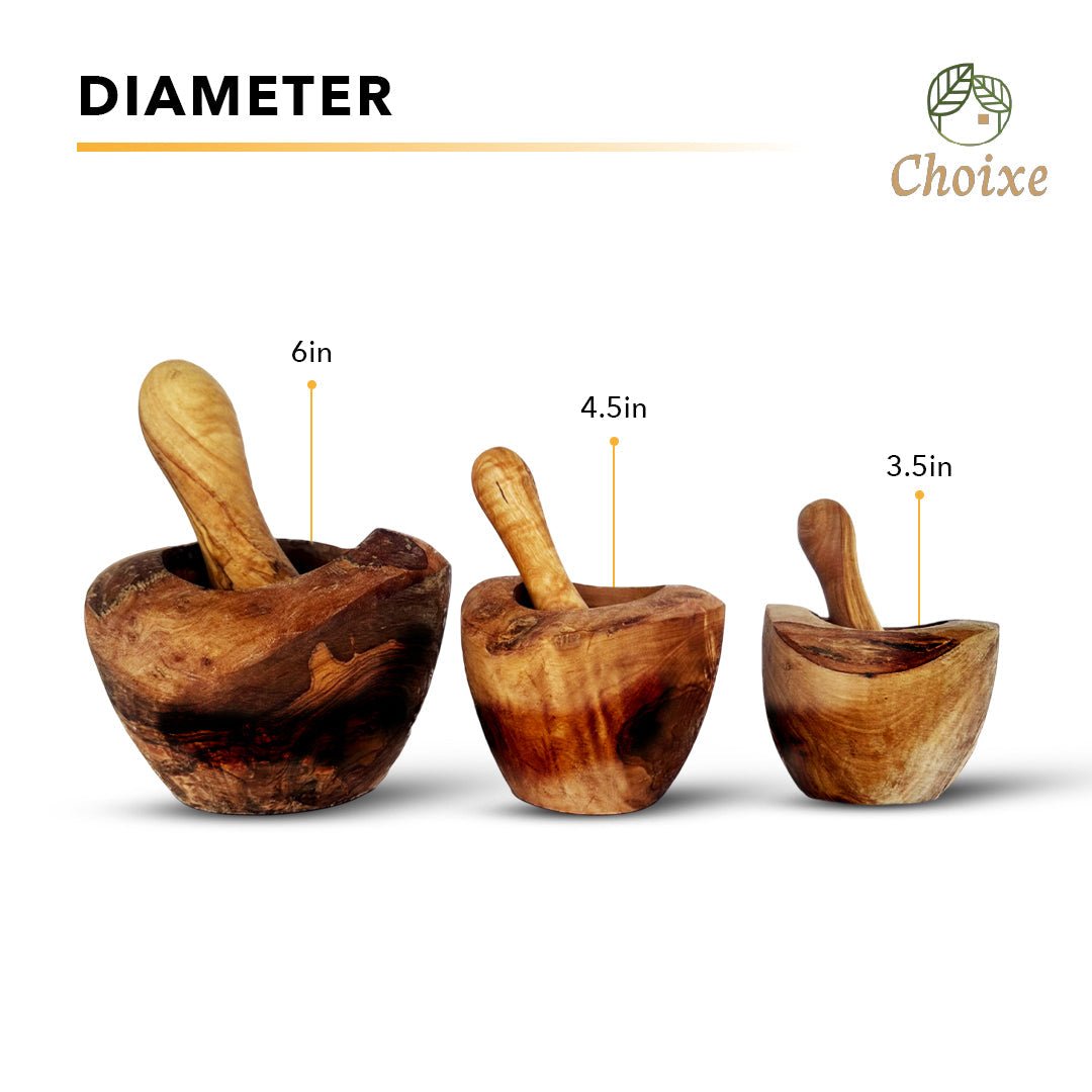 Olive Wood Rustic Mortar and Pestle - Marsh and Manor Collective