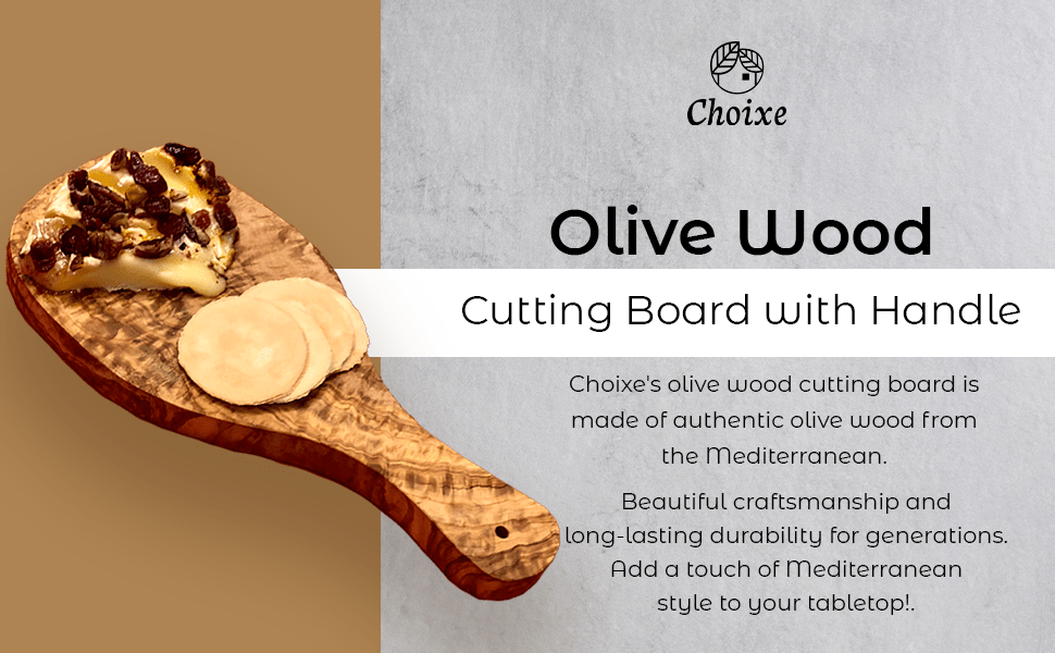 Original Olive Wood Cutting Board with Handle - Marsh and Manor Collective