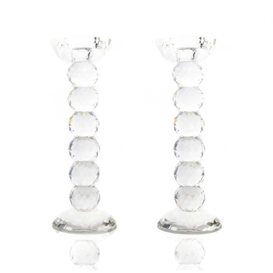Pair of 10” Crystal Ball Candlesticks - Marsh and Manor Collective