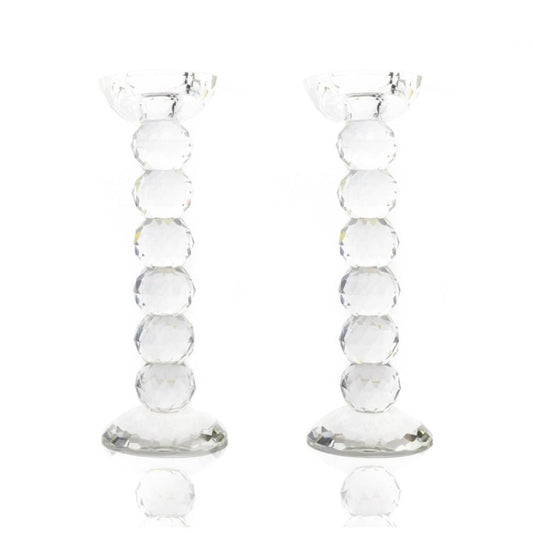 Pair of 10” Crystal Ball Candlesticks - Marsh and Manor Collective