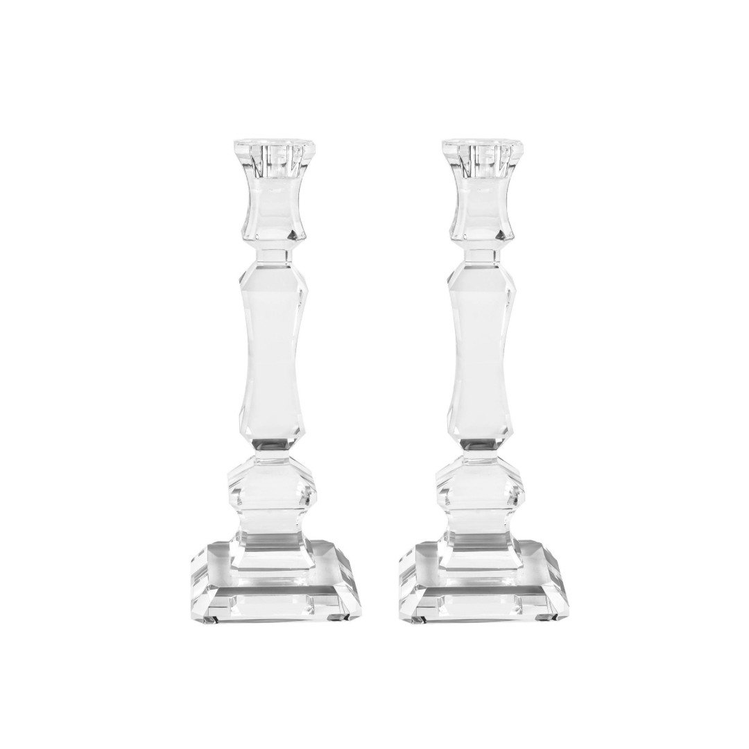 Pair of 12” Heirloom Crystal Candlesticks - Marsh and Manor Collective