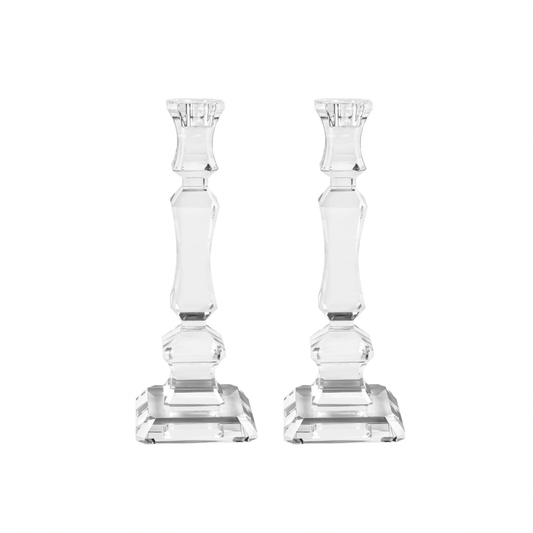 Pair of 12” Heirloom Crystal Candlesticks - Marsh and Manor Collective