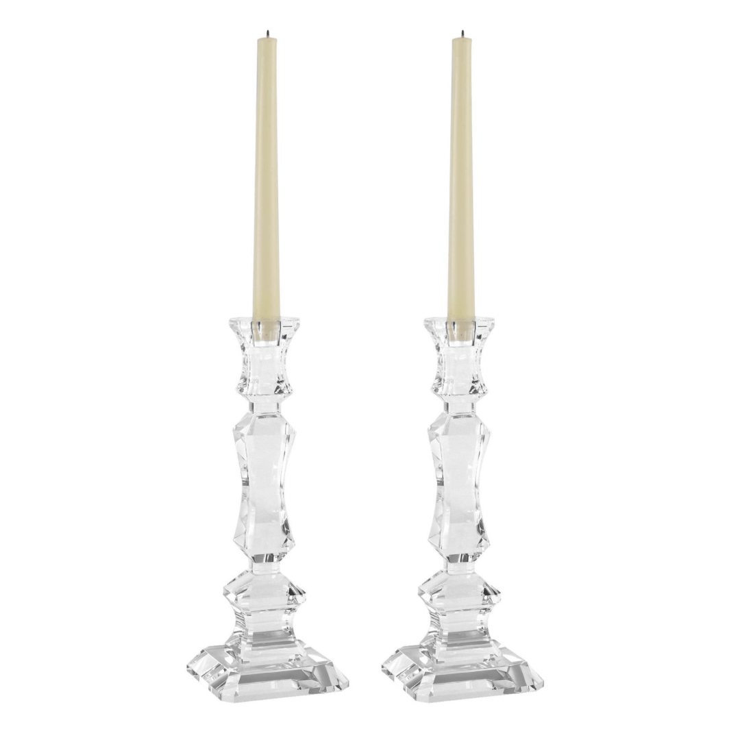 Pair of 12” Heirloom Crystal Candlesticks - Marsh and Manor Collective
