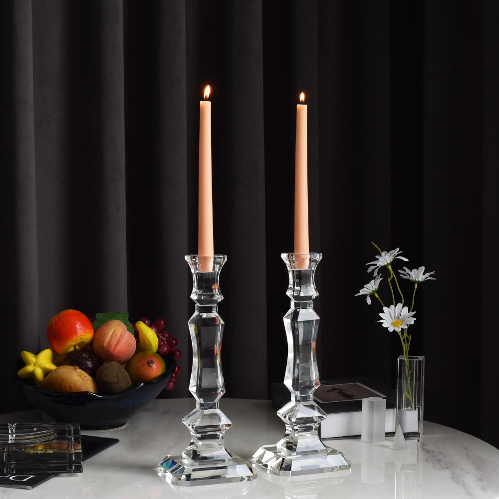 Pair of 12” Heirloom Crystal Candlesticks - Marsh and Manor Collective
