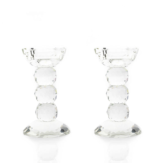 Pair of 6" Crystal Ball Candlesticks - Marsh and Manor Collective
